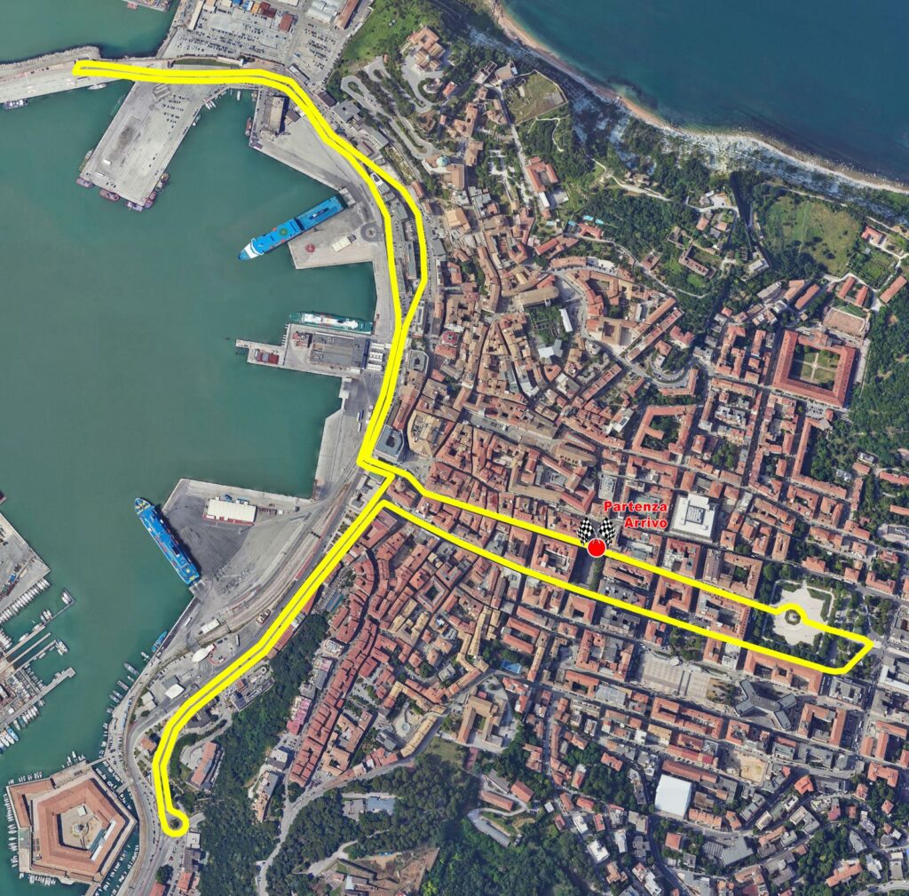 Vista dall'alto del percorso della gara